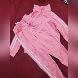 Pink Adidas 2 Piece Track Suit Girls size 6